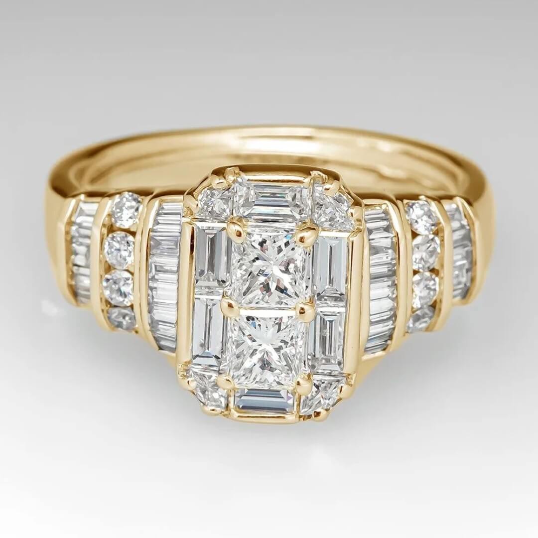 Art Deco Baguette Diamond Ring - Diane Jewelry