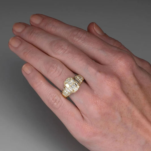 Art Deco Baguette Diamond Ring - Diane Jewelry