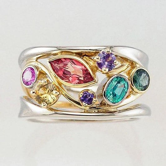 Colorful Gemstone Boho Statement Ring - Diane Jewelry