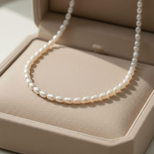 Sterling Silver Minimalist Pearl Necklace Emma & Noah Jewelry