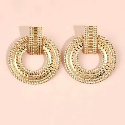 Chunky Gold Statement Circle Earrings - Diane Jewelry