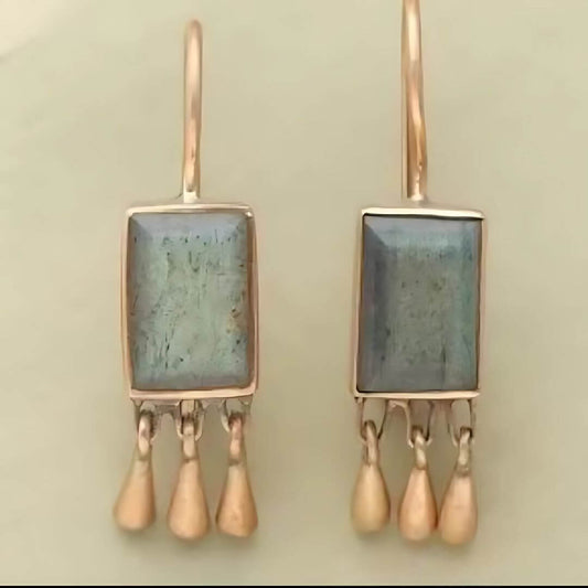 Labradorite Gemstone Drop Earrings Women - Diane Jewelry