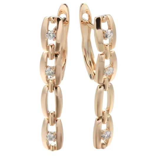 Gold Chain Link Drop Earrings - Diane Jewelry