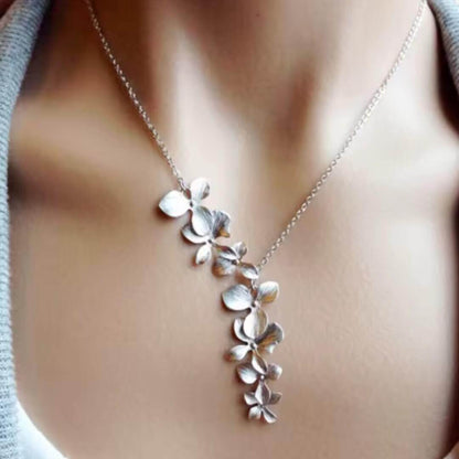 Floral Silver Statement Necklace Emma & Noah Jewelry