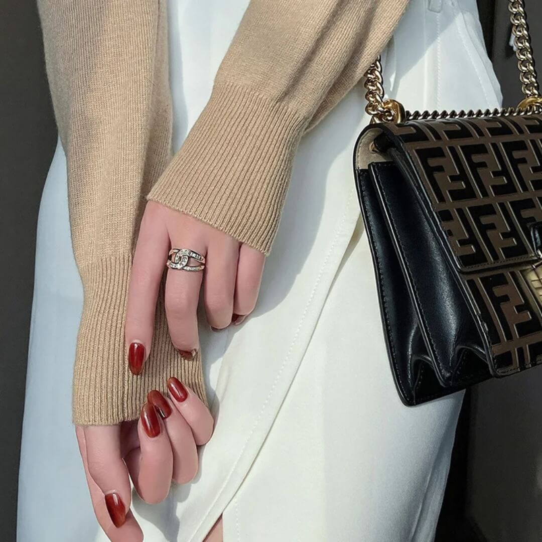 Gold Baguette Crisscross Statement Ring - Diane Jewelry