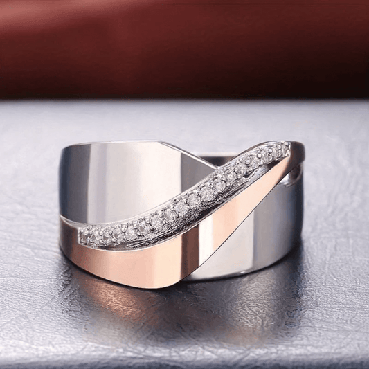 Two Tone Diamond Band Ring Emma & Noah Jewelry