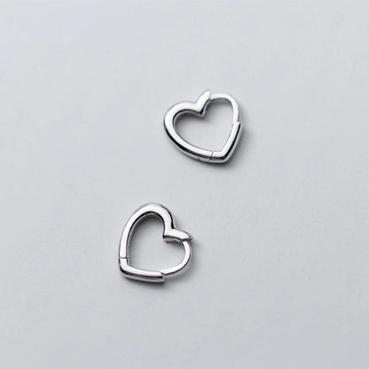 Elegant Heart Hoop Huggie Earrings - Diane Jewelry