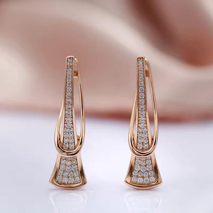 Gold Crystal Geometric Drop Earrings - Diane Jewelry
