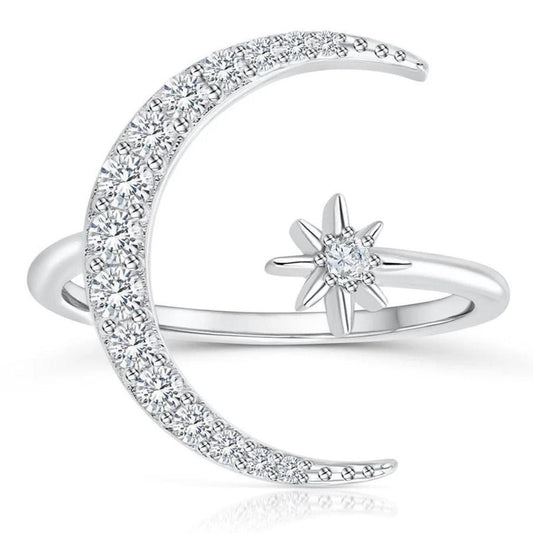 Moon and Star Ring Set - Diane Jewelry