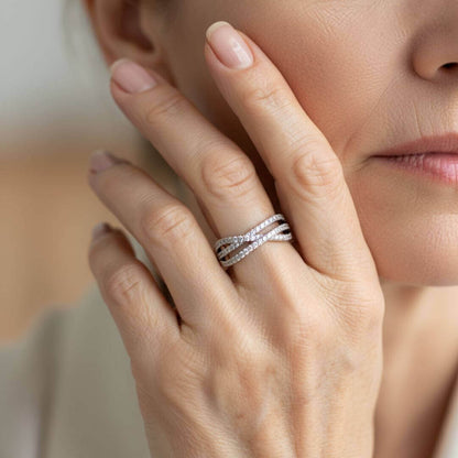 Criss Cross Sterling Silver Ring Emma & Noah Jewelry