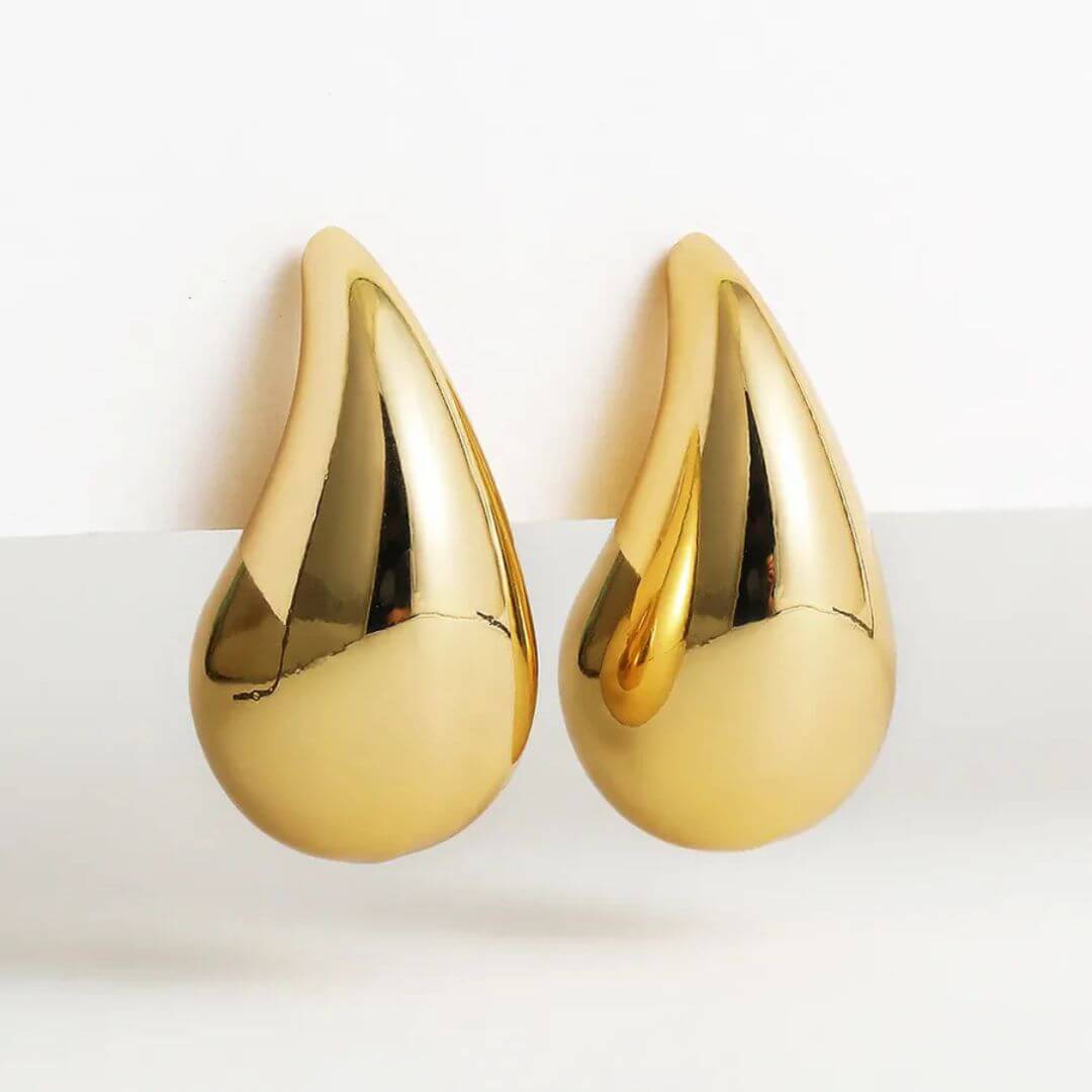 Chunky Teardrop Gold Stud Earrings - Diane Jewelry