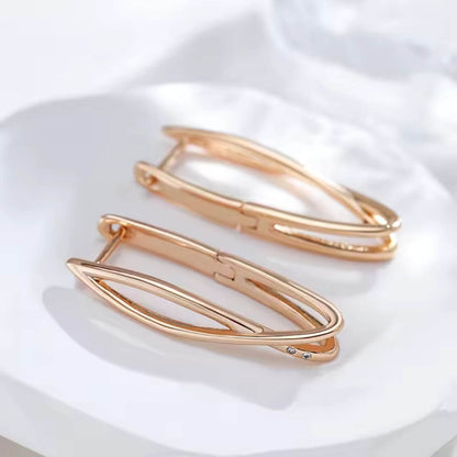 Twist Design Rose Gold Earrings - Diane Jewelry