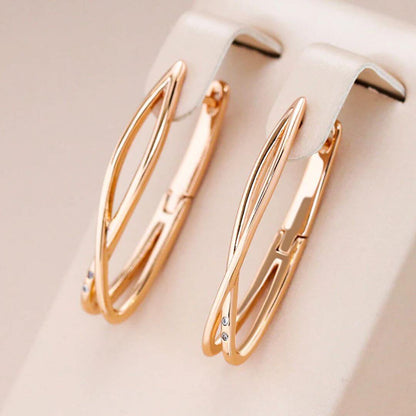 Twist Design Rose Gold Earrings - Diane Jewelry