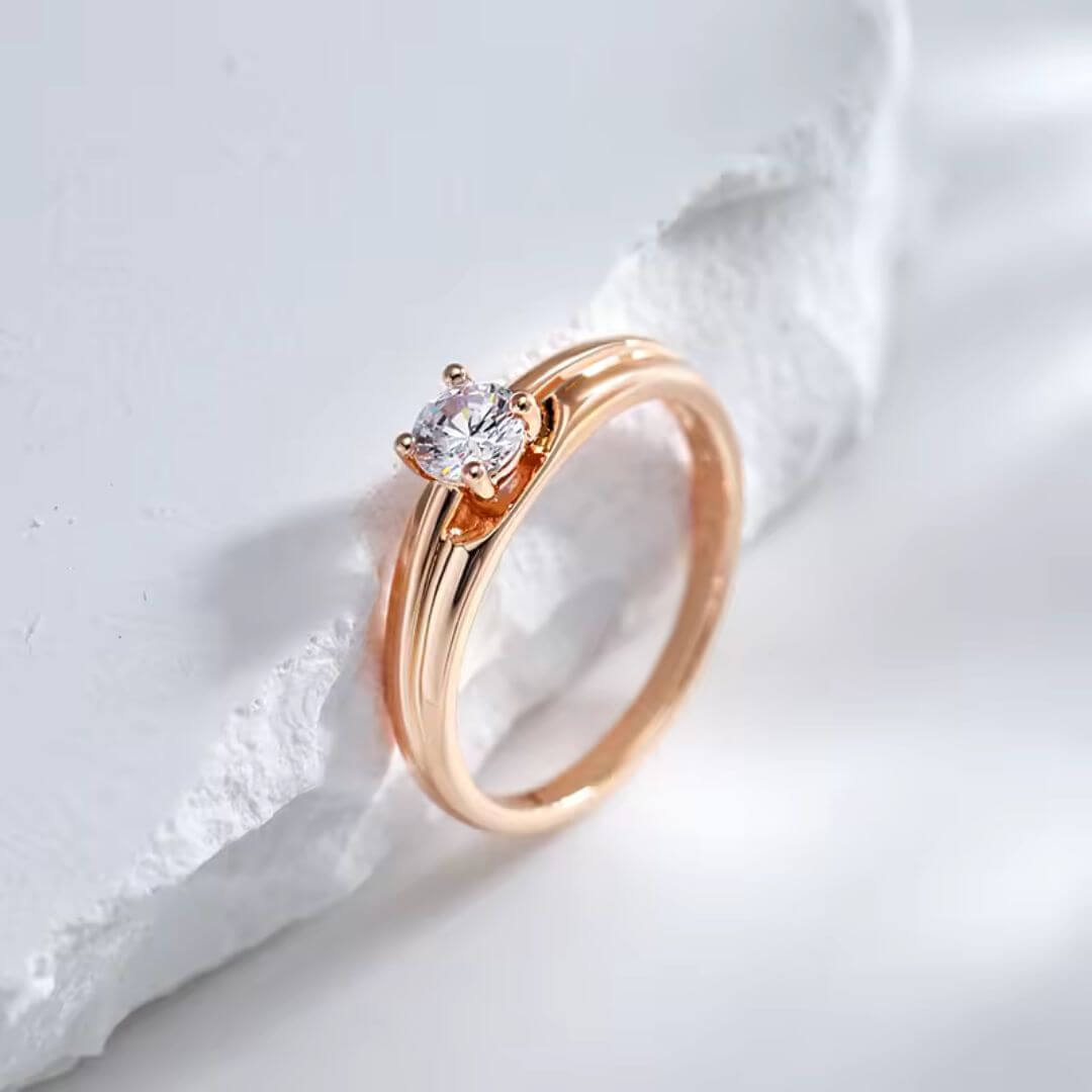 Rose Gold Solitaire Engagement Ring - Diane Jewelry