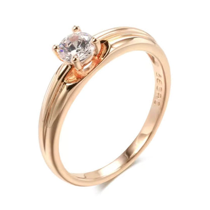 Rose Gold Solitaire Engagement Ring - Diane Jewelry
