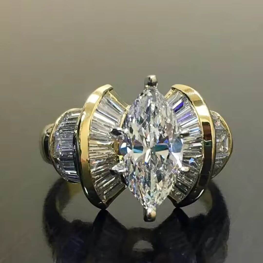 Diamond Gold Cocktail Ring - Diane Jewelry