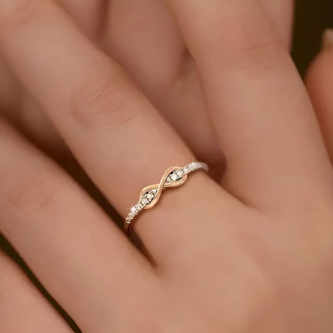 Rose Gold Infinity Diamond Ring - Diane Jewelry