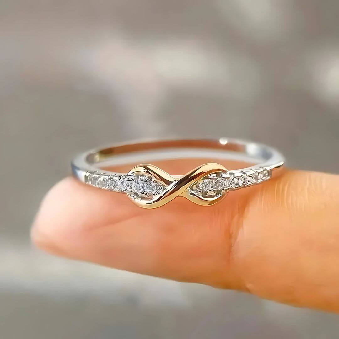 Rose Gold Infinity Diamond Ring - Diane Jewelry