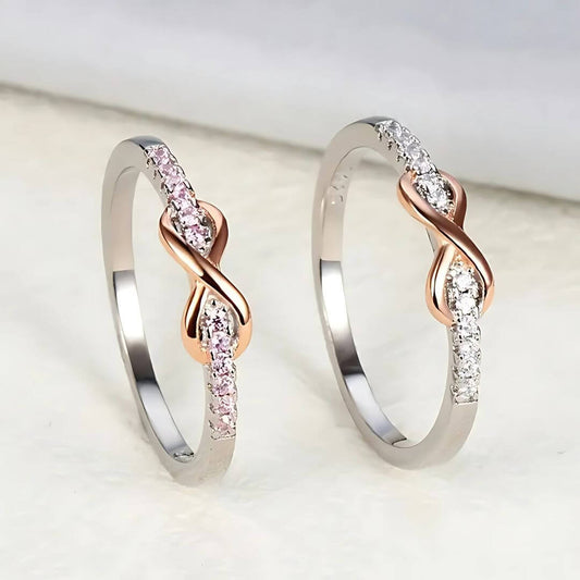 Rose Gold Infinity Diamond Ring - Diane Jewelry