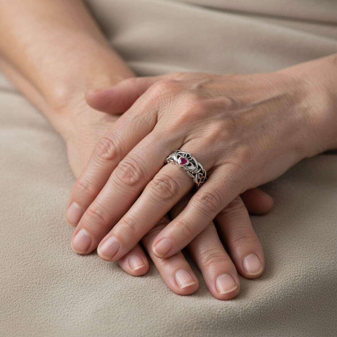 Celtic Claddagh Heart Ring Silver Emma & Noah Jewelry