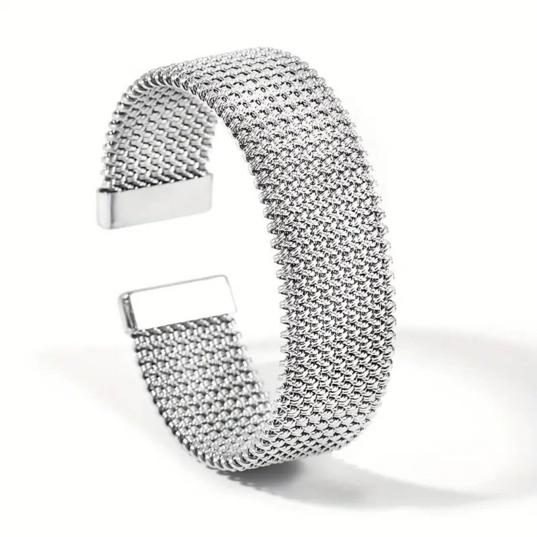 Stainless Steel Mesh Cuff Bracelet - Diane Jewelry