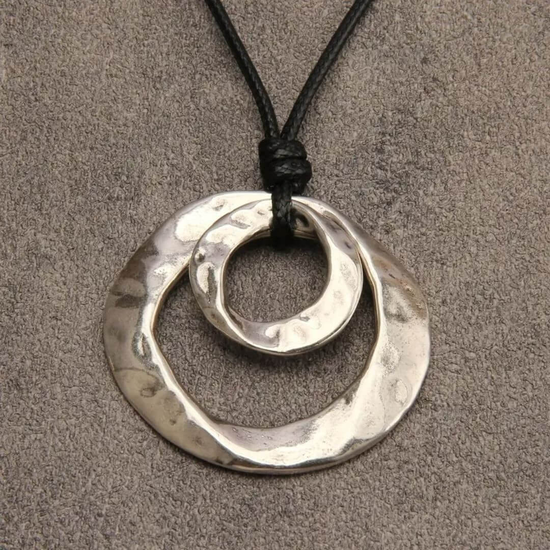 Gold Abstract Circle Pendant Necklace - Diane Jewelry