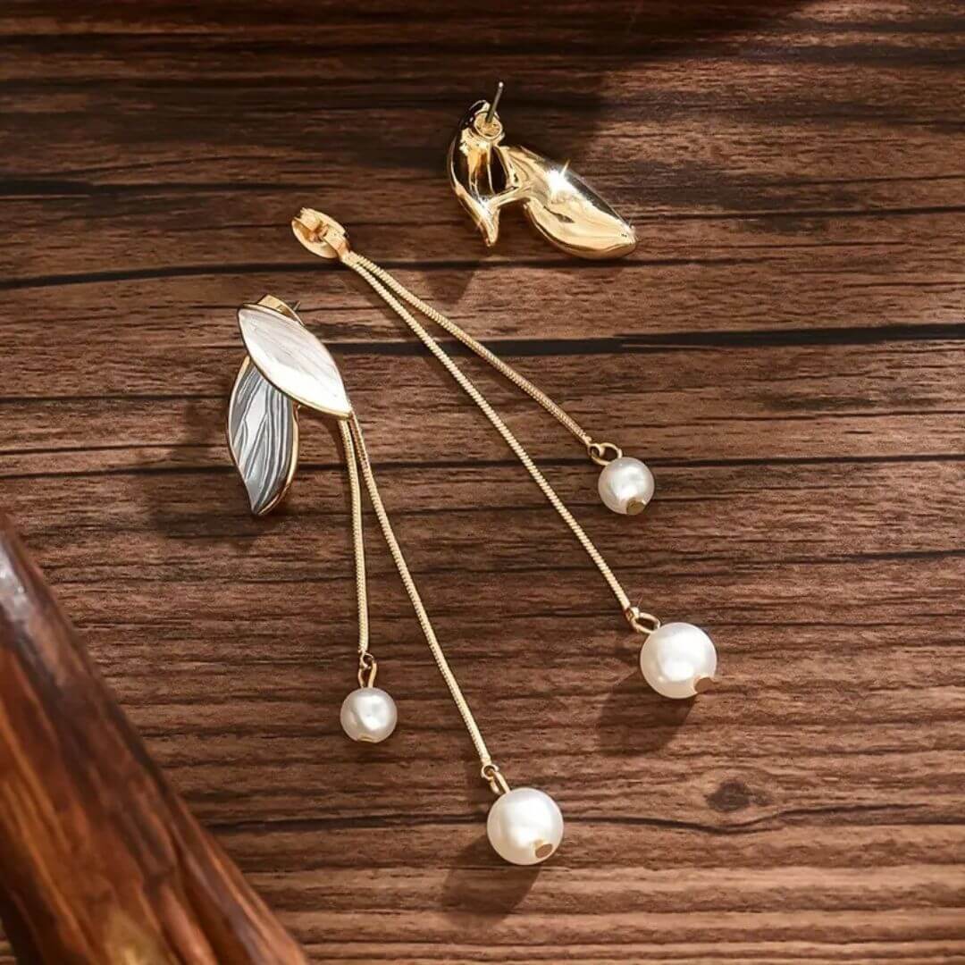 Elegant Long Pearl Dangle Earrings - Diane Jewelry