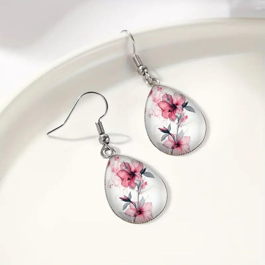 Vintage Floral Teardrop Earrings Women - Diane Jewelry
