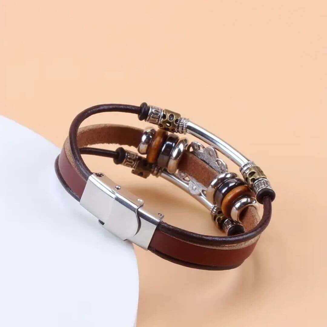 Turquoise Beaded Leather Bracelet - Diane Jewelry