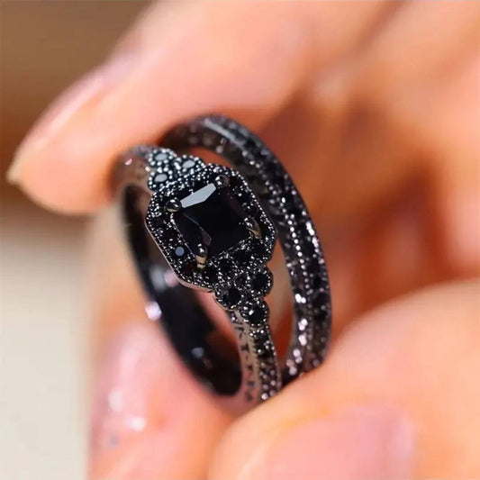 Sterling Silver Black Diamond Ring - Diane Jewelry
