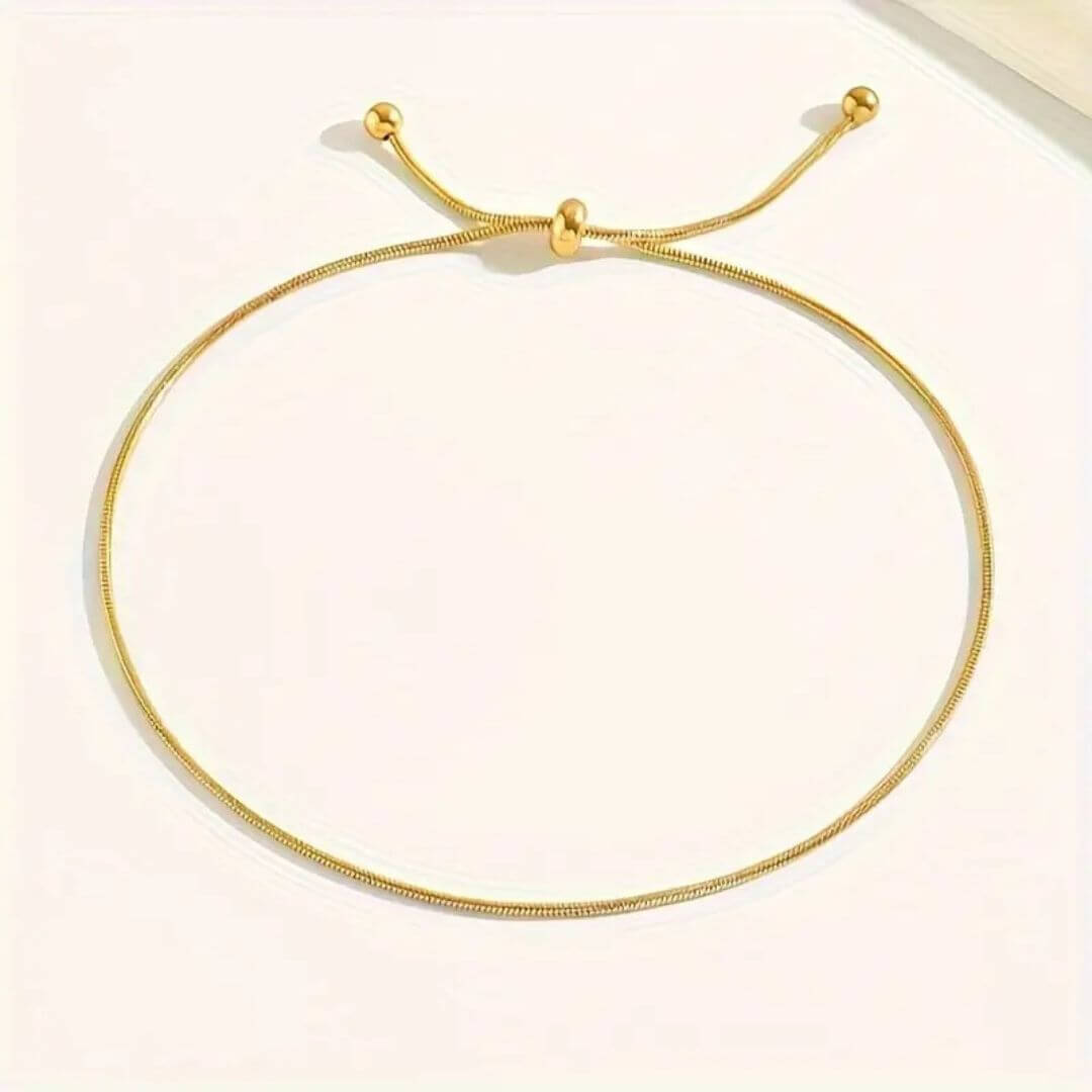 Minimalist Gold Adjustable Anklet - Diane Jewelry