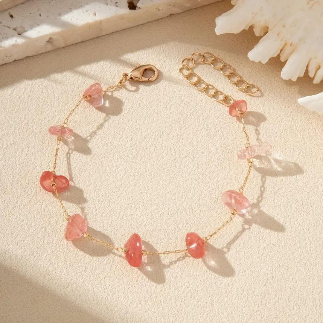 Crystal Gemstone Beaded Chain Bracelet - Diane Jewelry