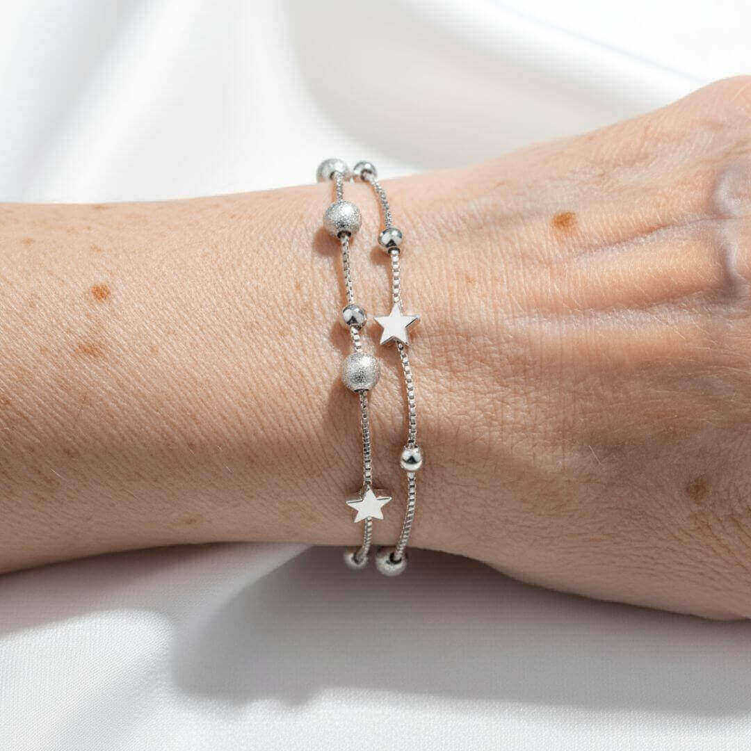 Sterling Silver Star Double Bracelet Emma & Noah Jewelry