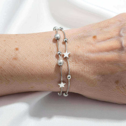 Sterling Silver Star Double Bracelet Emma & Noah Jewelry