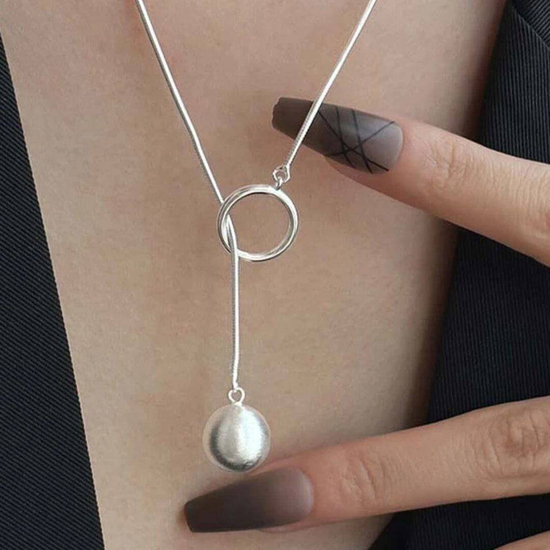 Minimalist Silver Drop Pendant Necklace - Diane Jewelry