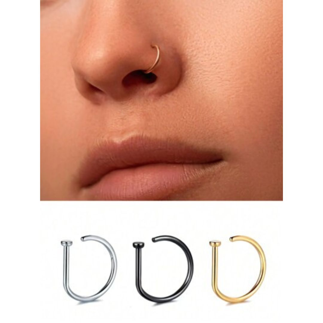 Minimalist L-Shaped Nose Ring Stud - Diane Jewelry