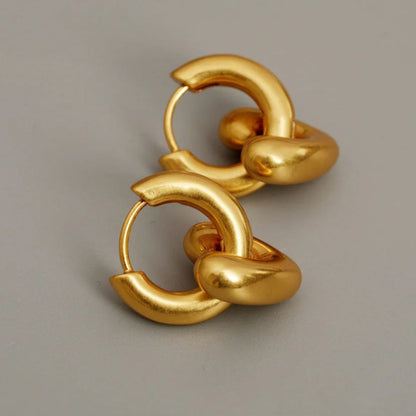 Chunky Gold Heart Hoop Earrings - Diane Jewelry
