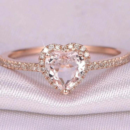Heart Cut Halo Engagement Ring - Diane Jewelry