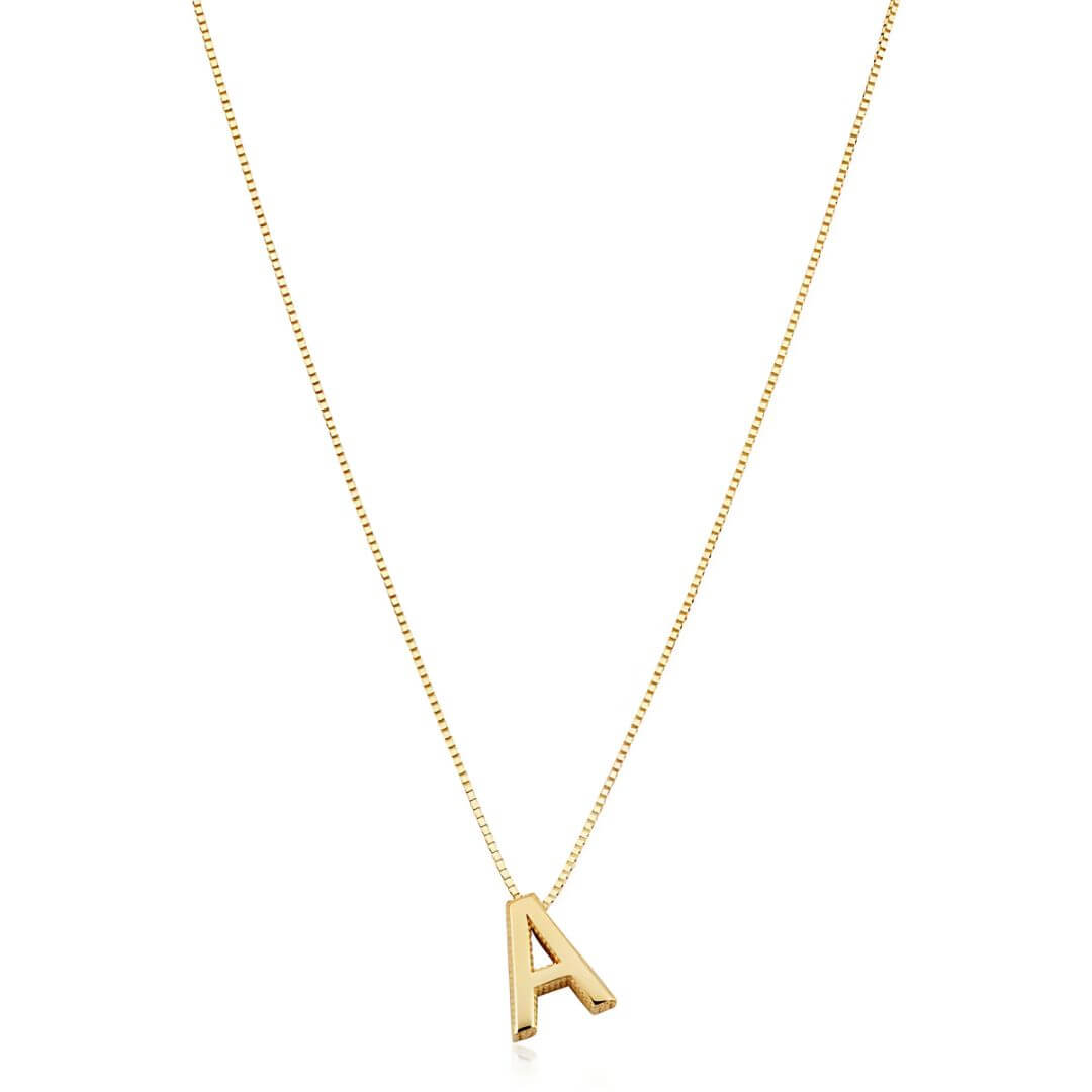 Dainty Gold Initial Pendant Necklace - Diane Jewelry