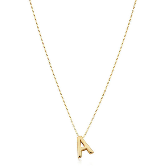 Dainty Gold Initial Pendant Necklace - Diane Jewelry