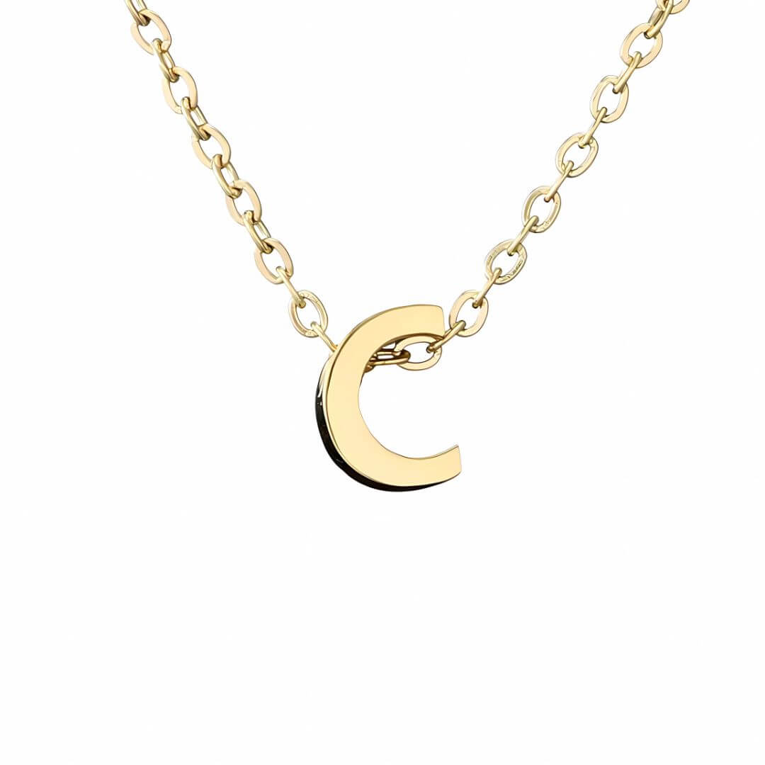 Dainty Gold Initial Pendant Necklace - Diane Jewelry