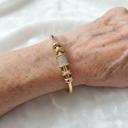 Gold Charm Beaded Cuff Bracelet Emma & Noah Jewelry