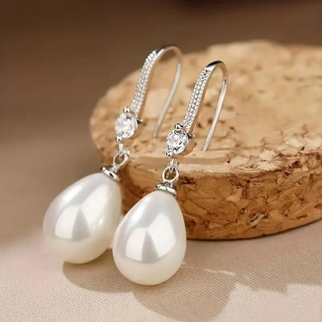 Bridal Pearl Dangle Earrings - Diane Jewelry