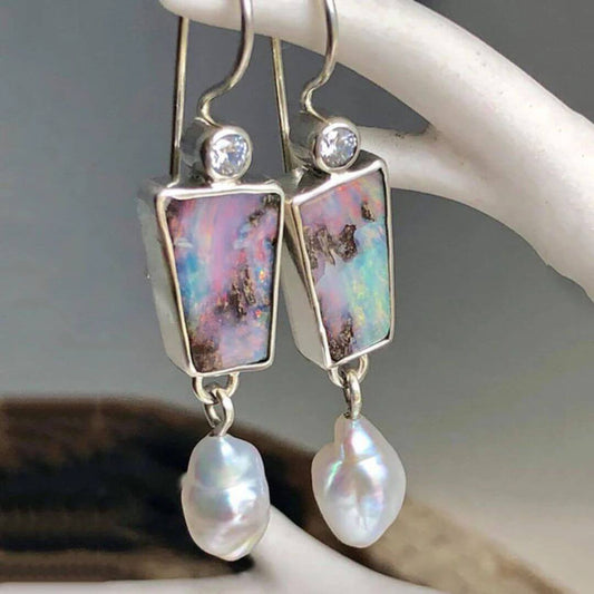 Opal Pearl Drop Earrings - Diane Jewelry