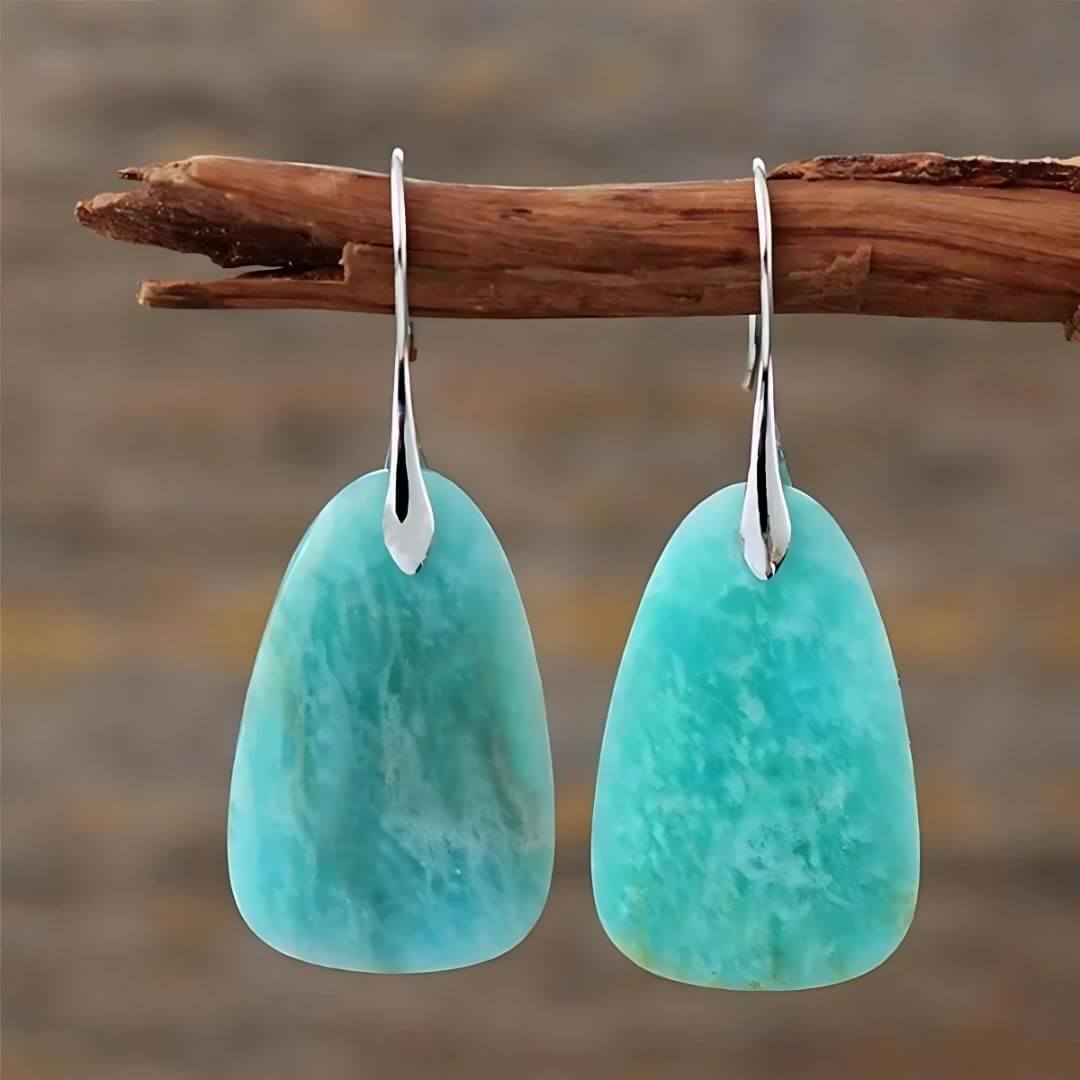 Turquoise Drop Stone Earrings - Diane Jewelry
