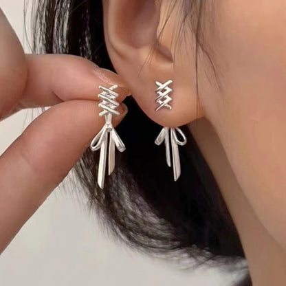 Geometric Silver Drop Earrings Women - Diane Jewelry