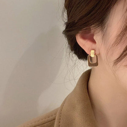 Minimalist Coffee Brown Drop Earrings - Diane Jewelry