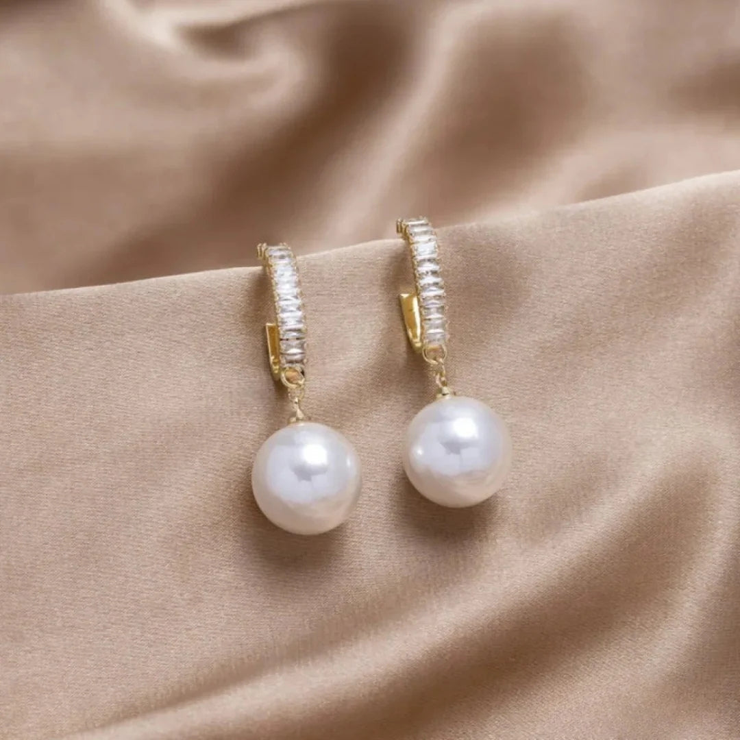 Elegant Bridal Pearl Dangle Earrings - Diane Jewelry