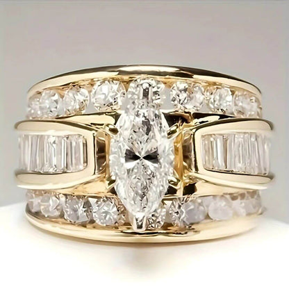 Gold Baguette Statement Ring - Diane Jewelry