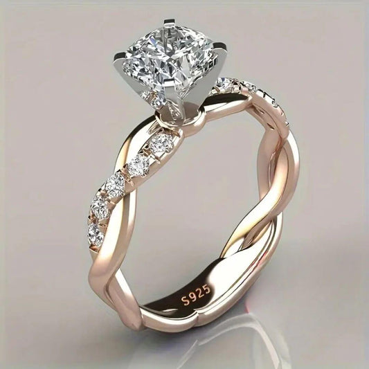 Twist Cushion Cut Engagement Ring - Diane Jewelry